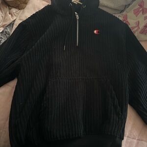 Champion Black Corduroy Hoodie